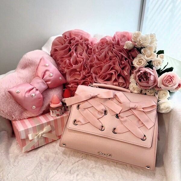 Lovely Lovely あみあげ りぼん サッチェル 3WAYバッグ リュック