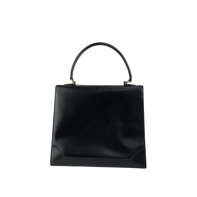 CELINE セリーヌ ハンドバッグ ブラック ガンチーニ マンテル レザー vintage ヴィンテージ オールド gpjwxc