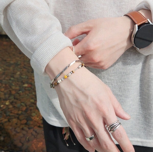 ☆aespa ウィンター 着用！！【ACHA】Lapis Multi Beads Bracelet _