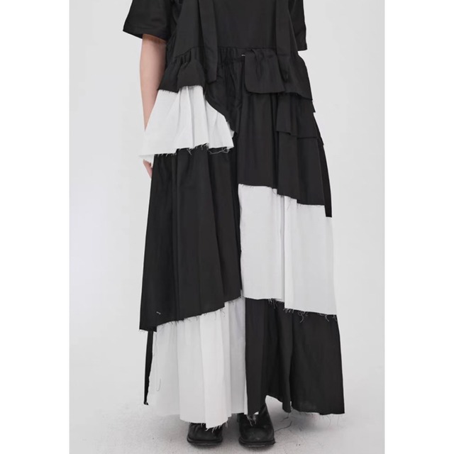 Monochrome tiered one-piece【2color】 C1497