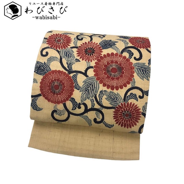 袋帯 唐織 花唐草模様 花喰い鳥 金色 O-5031 着物 きもの kimono 和服  