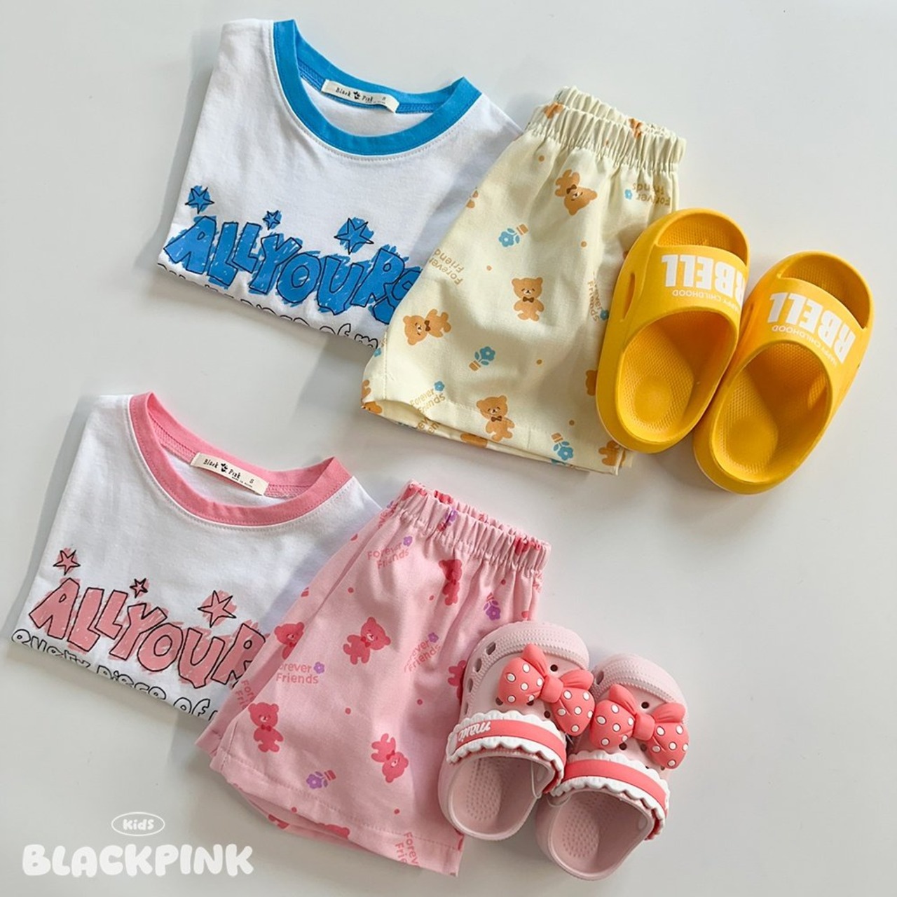[BLACKPINK] Cotton Candy Bear Shorts (2XL) / [블랙핑크] 솜사탕베어반바지 (2XL)