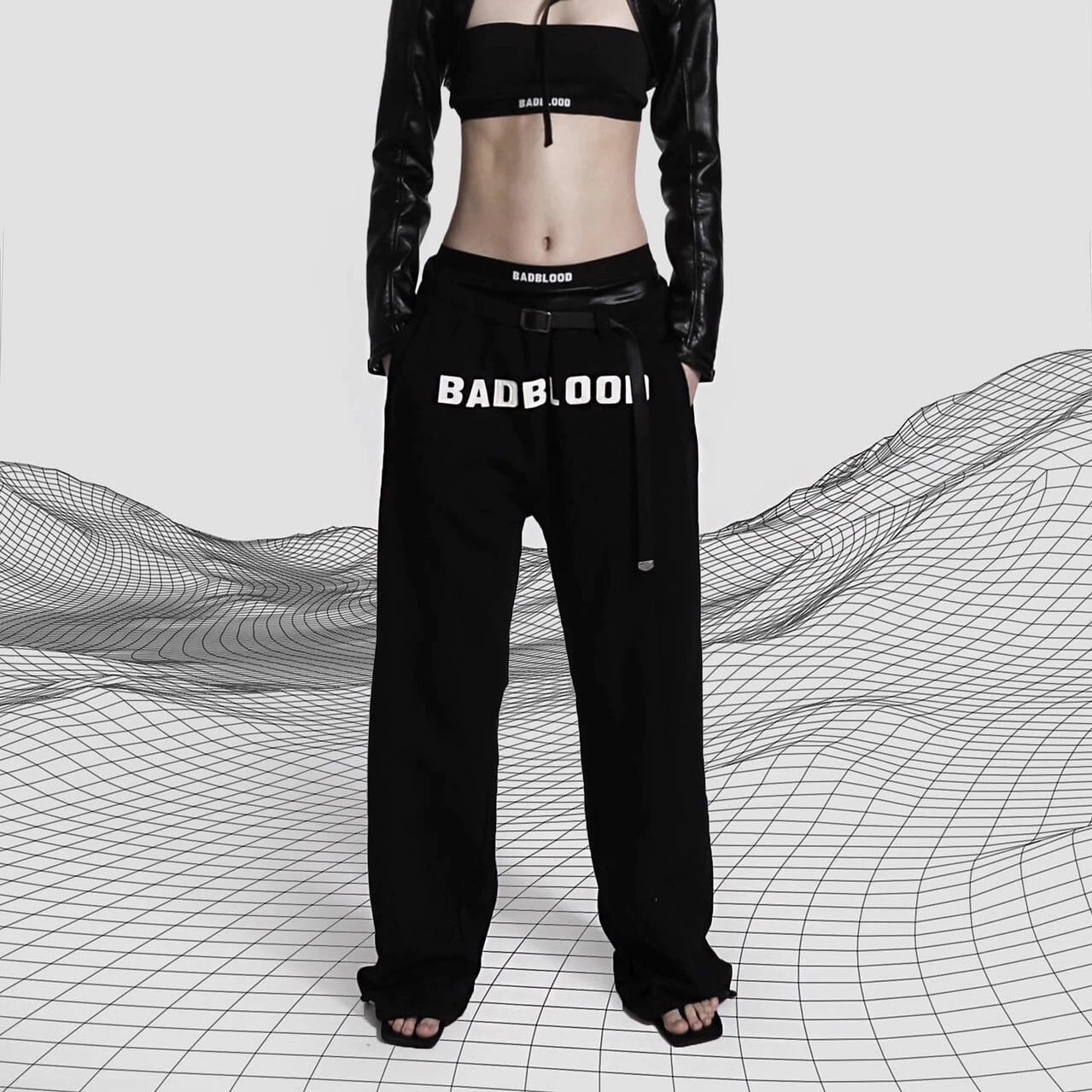 BAD BLOOD ブラック ワイドパンツ