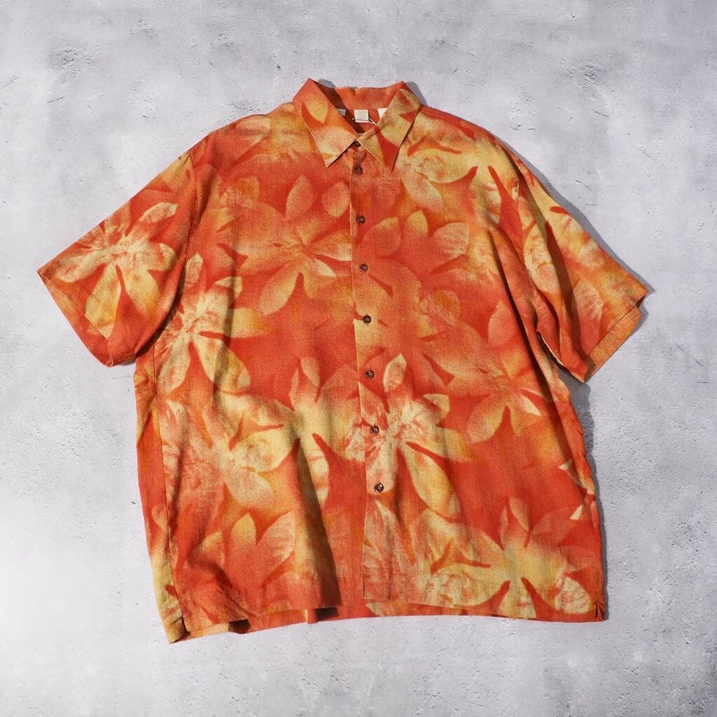 Haupt Flower printed Box silhouette drape shirt (made in Germany)