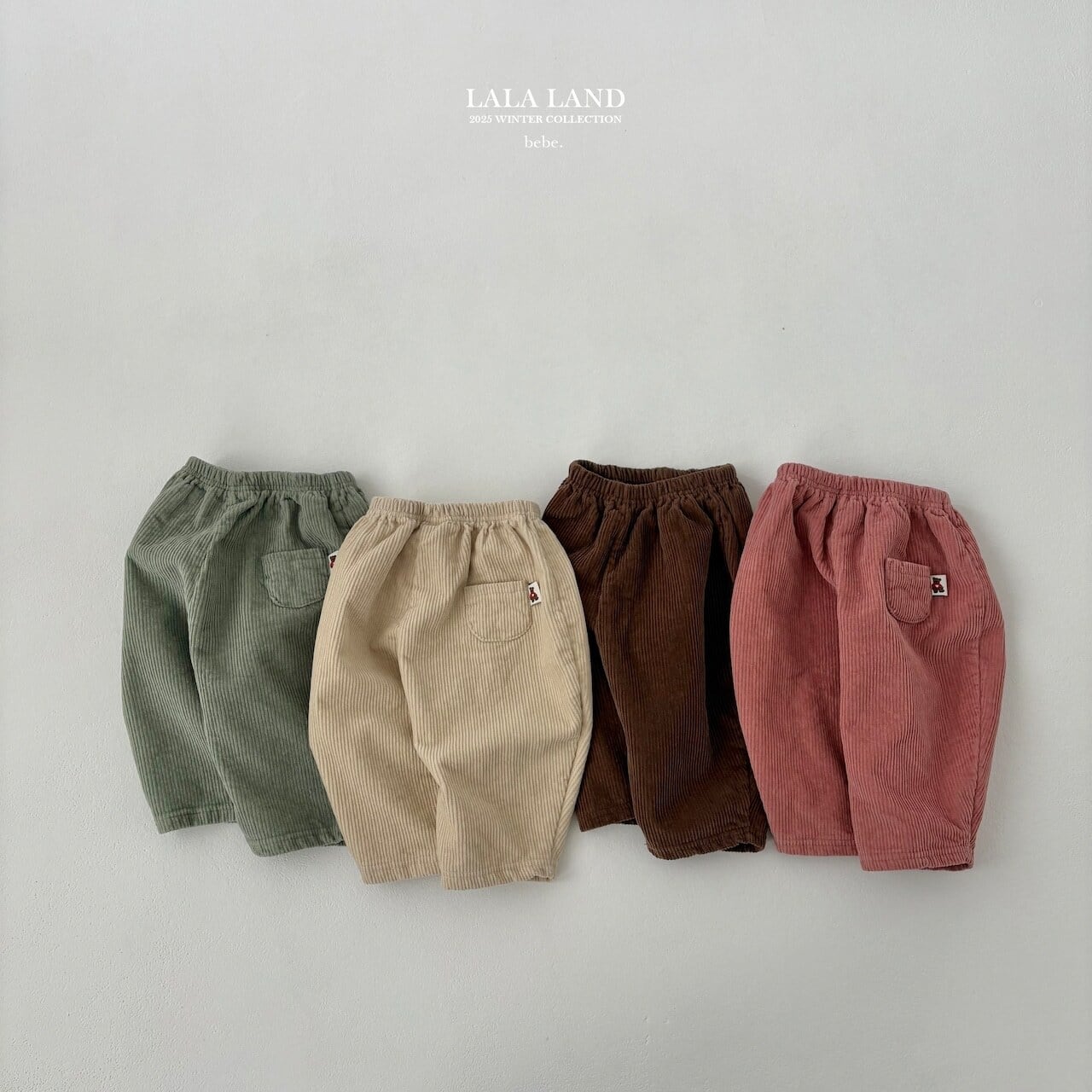 予約⌇LALALAND / (bebe) fleece-lined corduroy pants