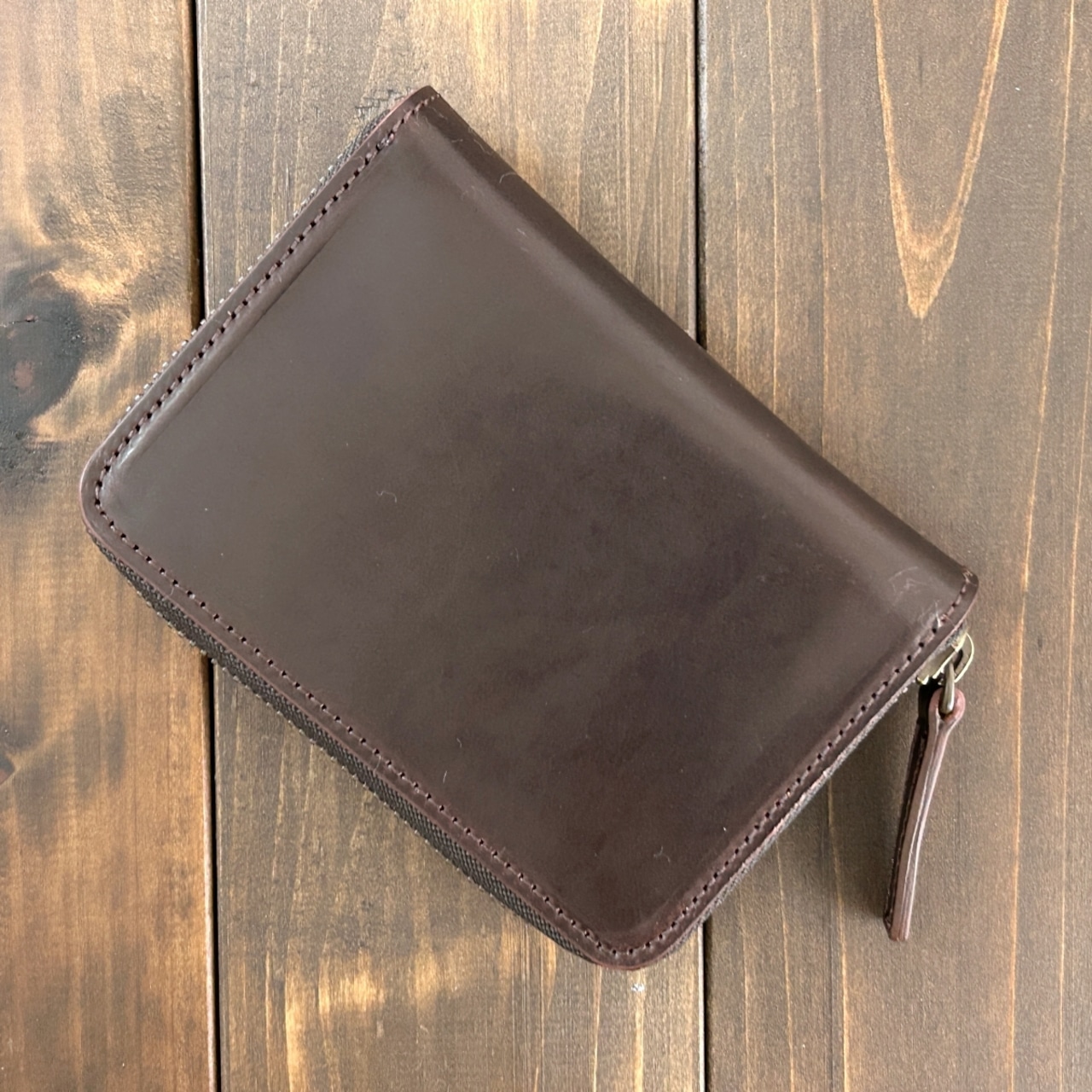HORWEEN シェルコードバン ミドルウォレット バーガンディ