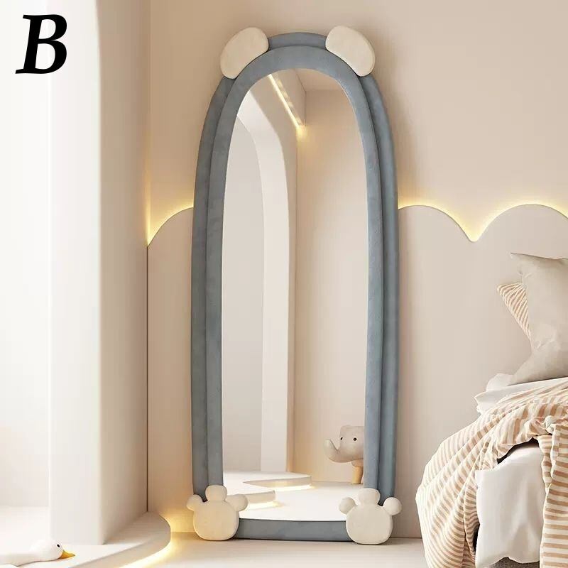 クマ くま 耳つき 足付き 鏡 ミラー 姿見 おしゃれ かわいい ふわふわ