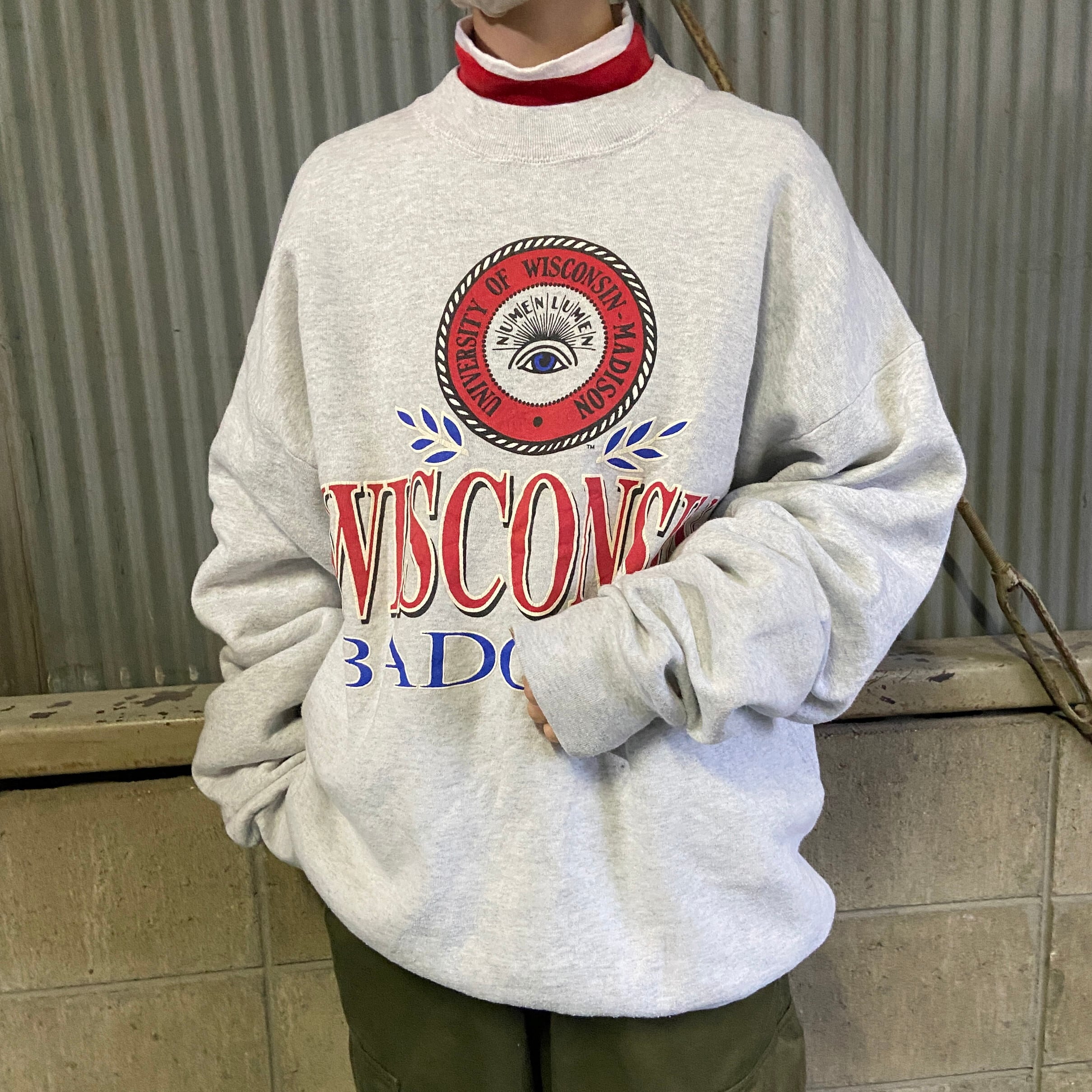 90年代 SALEM SPORTSWEAR WISCONSIN ウィスコンシン大学 カレッジスウェットシャツ トレーナー USA製 メンズXL ヴィンテージ /eaa287814