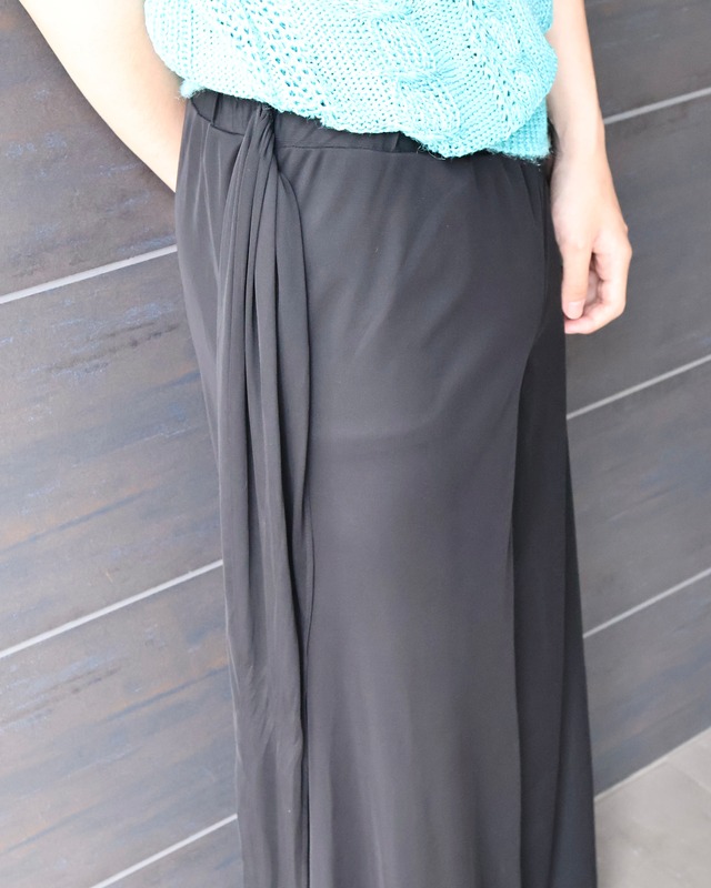 double face sheer palazzo pants