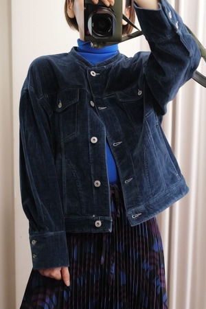 velor denim jacket navy