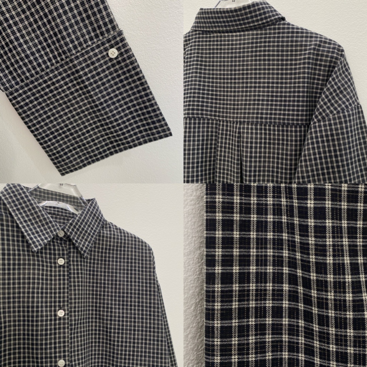 グラフチェックワイドカフスSH/ブラック