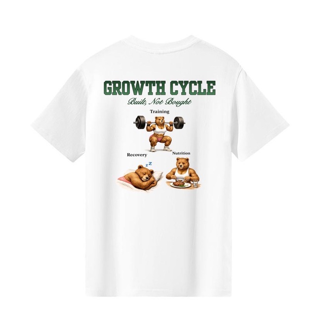 筋肥大サイクルTシャツ　ホワイト