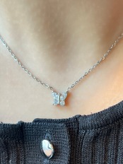 Zirconia butterfly necklace