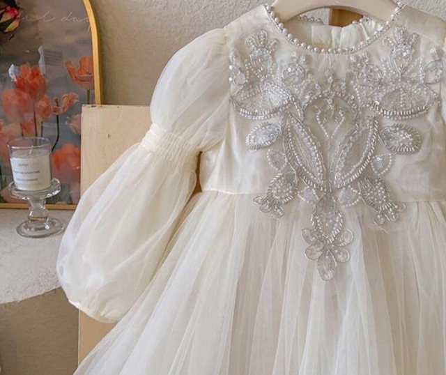 予約long sleeve tull dress