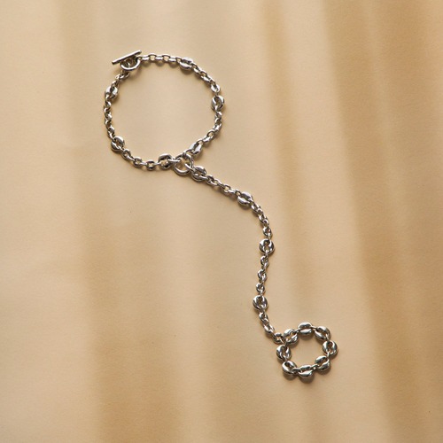 8hole bracelet chain ring  Silver