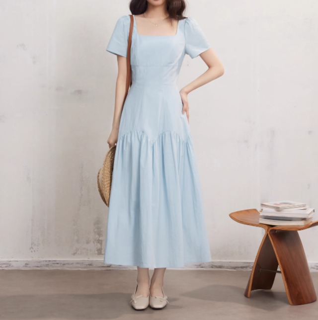 フレアワンピース レディース ワンピース ミモレ 半袖 スクエアネック 襟なし Aライン ウエストリボン かわいい シンプル 上品 おしゃれ ガーリー 存在感 ラブリー キュート ベーシック ロマンティック ナチュラル 無地 春 夏 秋 ロングシーズン デート お出かけ リゾート 旅行 海 ビーチ 女子会 休日 ショッピング コンサート ライブ お花見 カフェ 楽ちん 体型カバー プチプラ 普段使い 着回し モテ 清楚 インスタ映え XS S M L XL 小さいサイズ 大きいサイズ カラバリ 春カラー