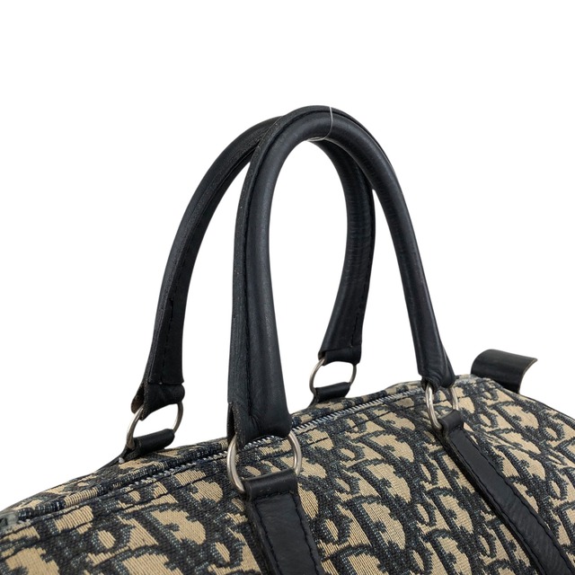 Christian Dior クリスチャン ディオール ハンドバッグ ネイビー ジャガード ボストンバッグ vintage ヴィンテージ オールド zhimdv