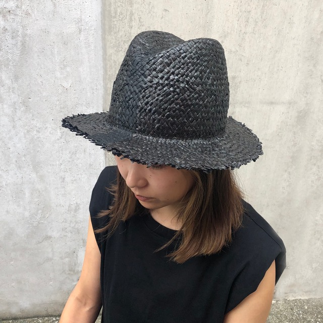 Raffia MHAT × LINE  ブラック ラフィア ハット  帽子 HAT