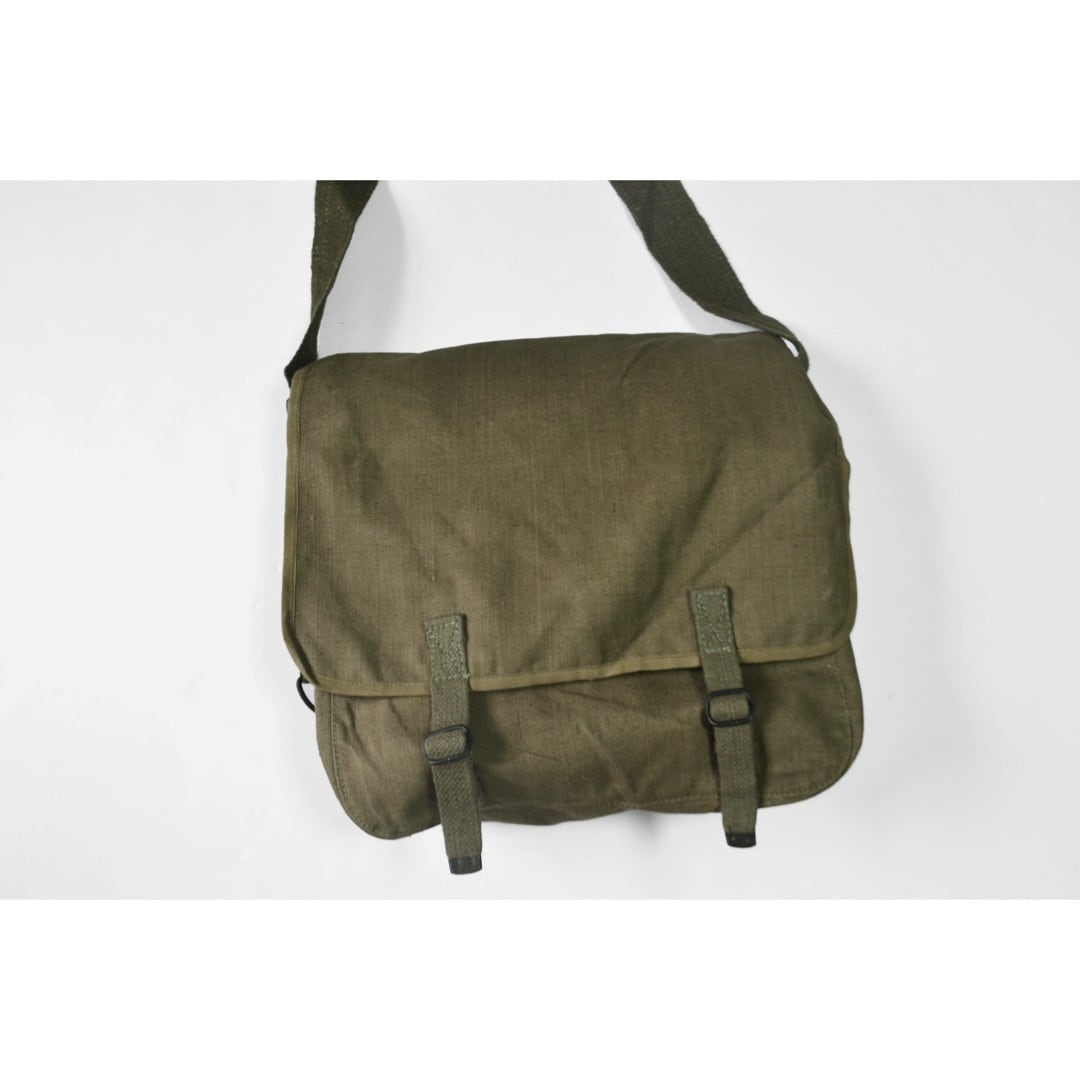 vintage French army Linen canvas bag