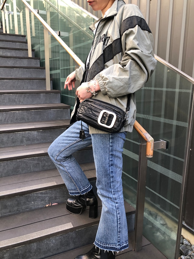 PRADA プラダ ショルダーバッグ ブラック バックルモチーフ レザー ミニバッグ vintage ヴィンテージ オールド cdnxfz