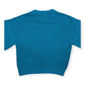 FRAMEWORK フレームワーク 日本製 畦編み ボリュームスリーブ コットン ニット セーター /ブルー系 日本製 ワイド ゆるだぼ