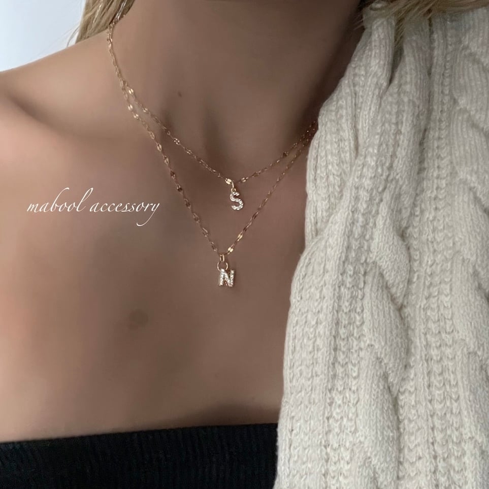 NC】316Lzirconia stone pedal chain necklace | mabool(マブール