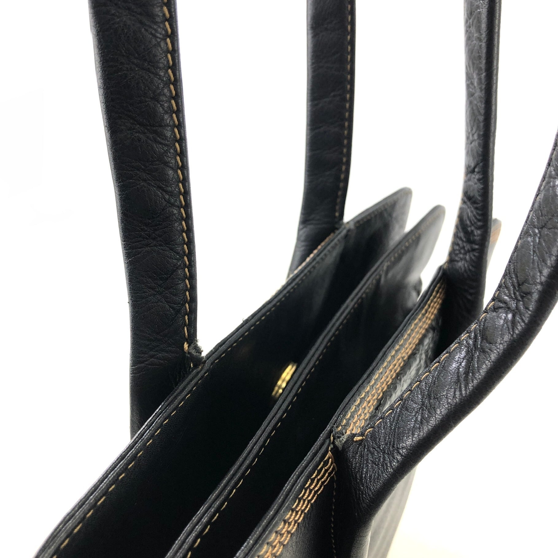 LOEWE ロエベ ロゴ コンビレザー オーストリッチ ステッチ ショルダー