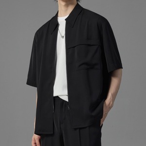 ドレープアイスシルク風カジュアルシャツ　0638