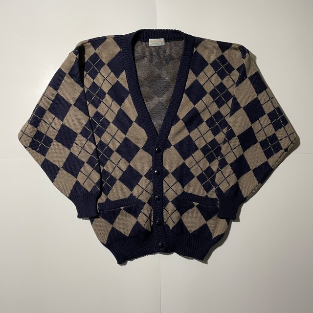 80s aquascutum ウールカーディガン アーガイル ヴィンテージ | ZZYZX.inc