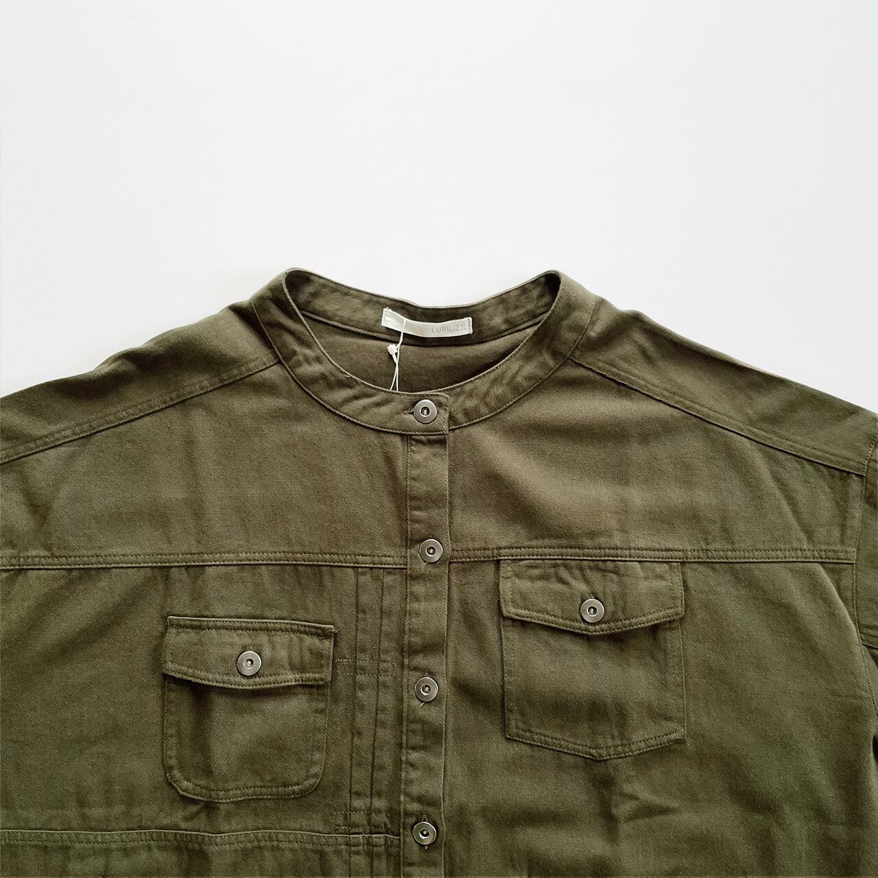 Cotton asymmetry design jacket (khaki)