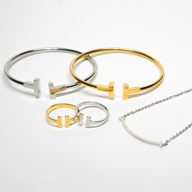 【T letter】 Ring & Bangle & Necklaceセット