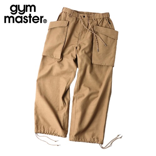 gym master ジムマスター バックサテン モンスターポケットパンツ メンズ ミリタリーパンツ コットン100% 大容量ポケット ワイドパンツ 春秋冬 G845763 ベージュ