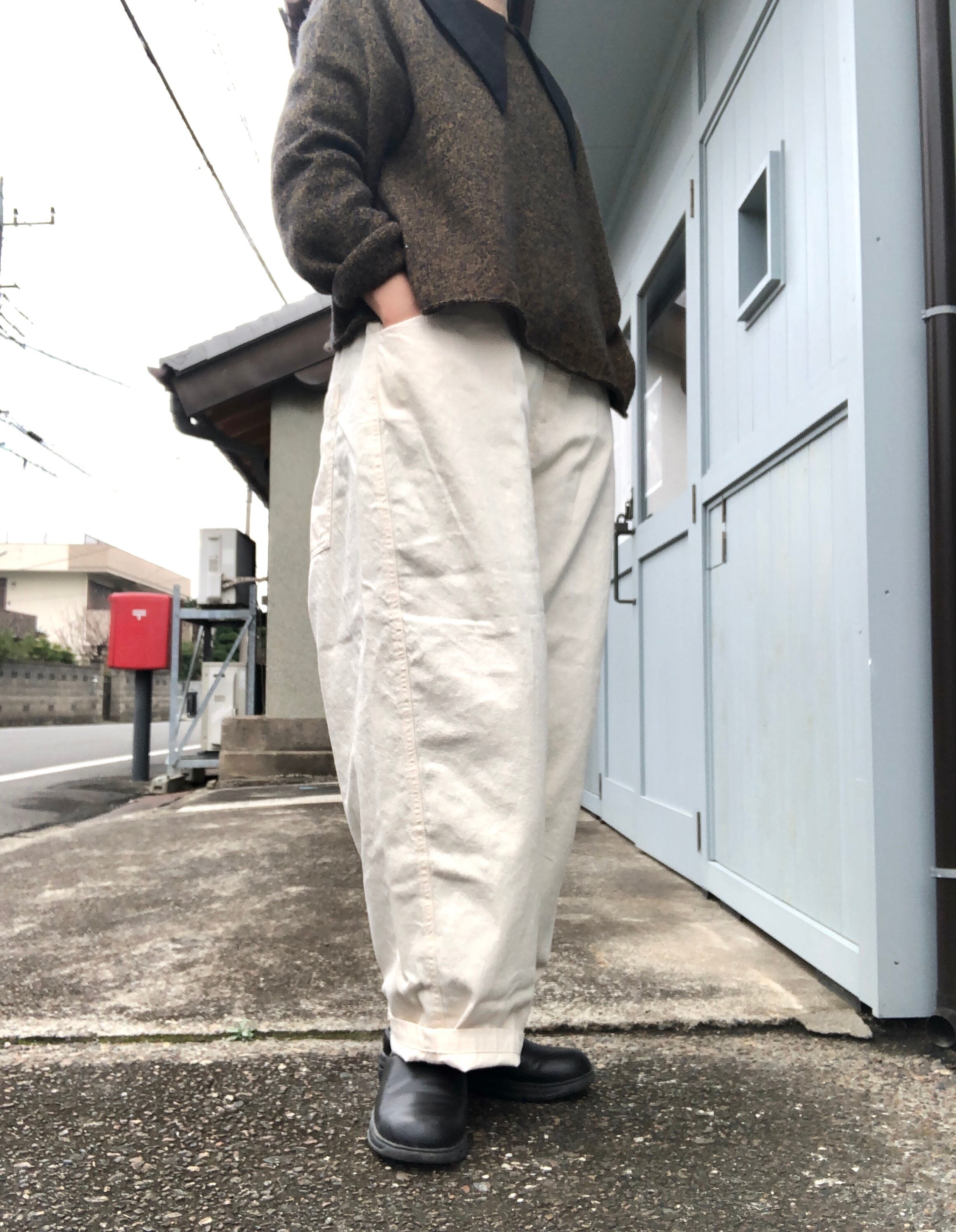 NARU 8ozデニムムラノッポパンツ アイボリー