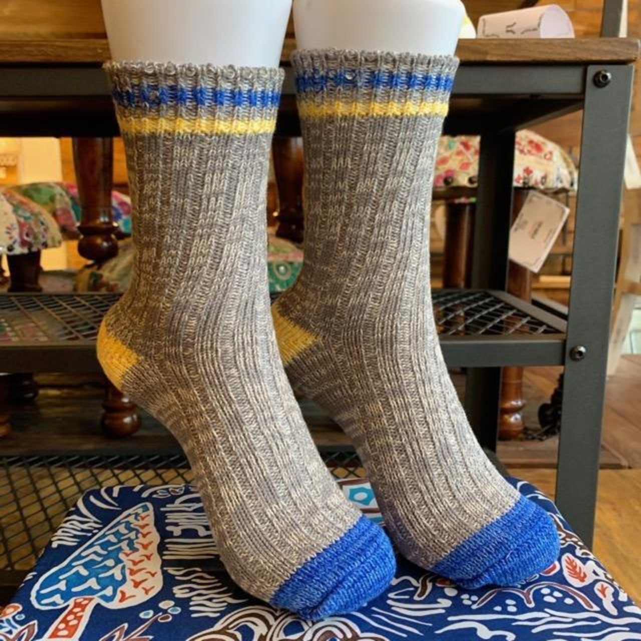 TOPANGA SOCKS　Lady's 　スマイルソックス　グレー