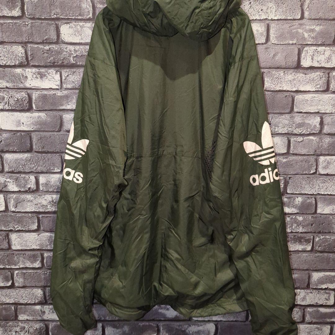 【なすんぺ】adidas 90年代 ナイロンパーカー 中綿 トレフォイル 90's adidas トレフォイルロゴ！ 中綿入り フード ナイロン