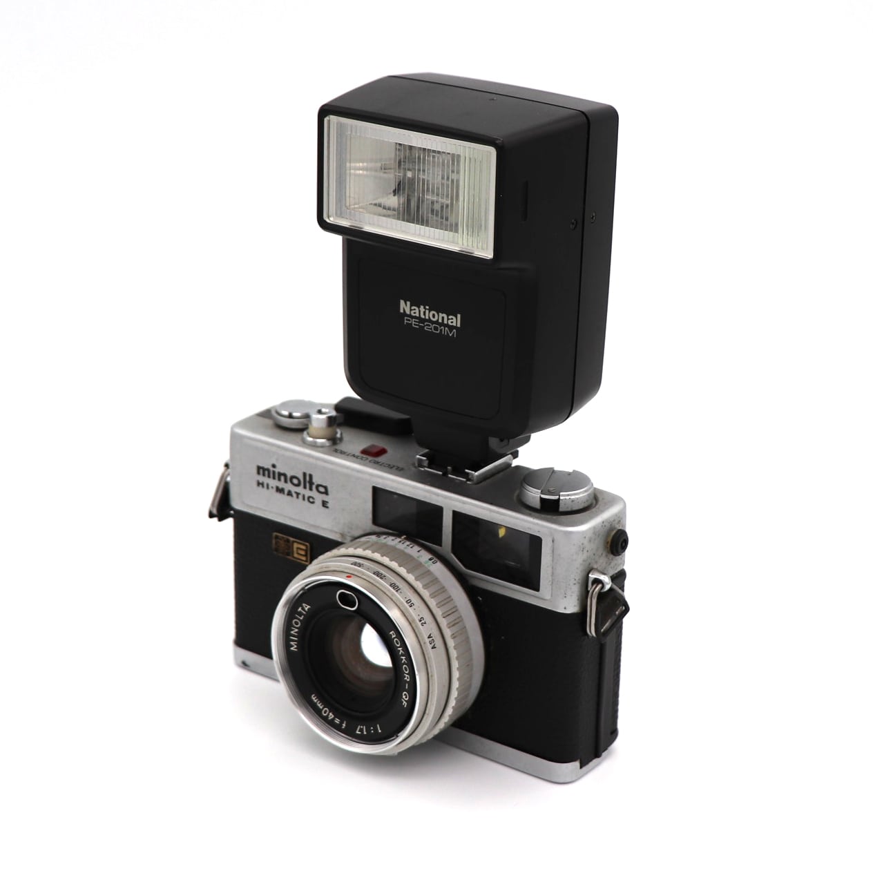 Minolta・ミノルタ・ジャンクカメラ・HI-MATIC E・ストロボ付・No