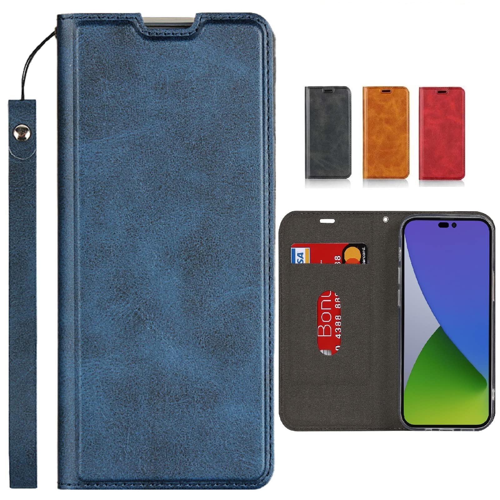 Android One S10 ケース 手帳型 Digno SANGA edition KC-S304 京セラ ワイモバイル アンドロイド oneS10 スマホケースJaorty 内蔵マグネットPUレザー カード収納 横置きスタンド機能 軽量 ベルト付き—ブルー