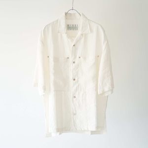 Linen Open Collar Shirt (Natural)