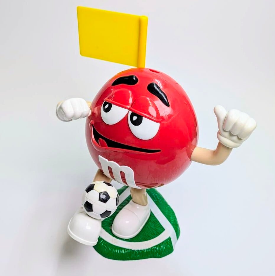 ☆ VINTAGE JUNK ☆【 m&m's  ( エムアンドエムズ ) 】 ディスペンサー コレクション / サッカー / レッド 〚アメリカン雑貨 アメトイ〛