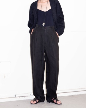 1990s pleated wide-leg linen trousers