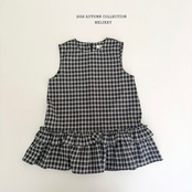 韓国子供服 / 26Autumn / 〖取寄〗Melikey / チェックフリルワンピース / 女子服 *XS~JM*