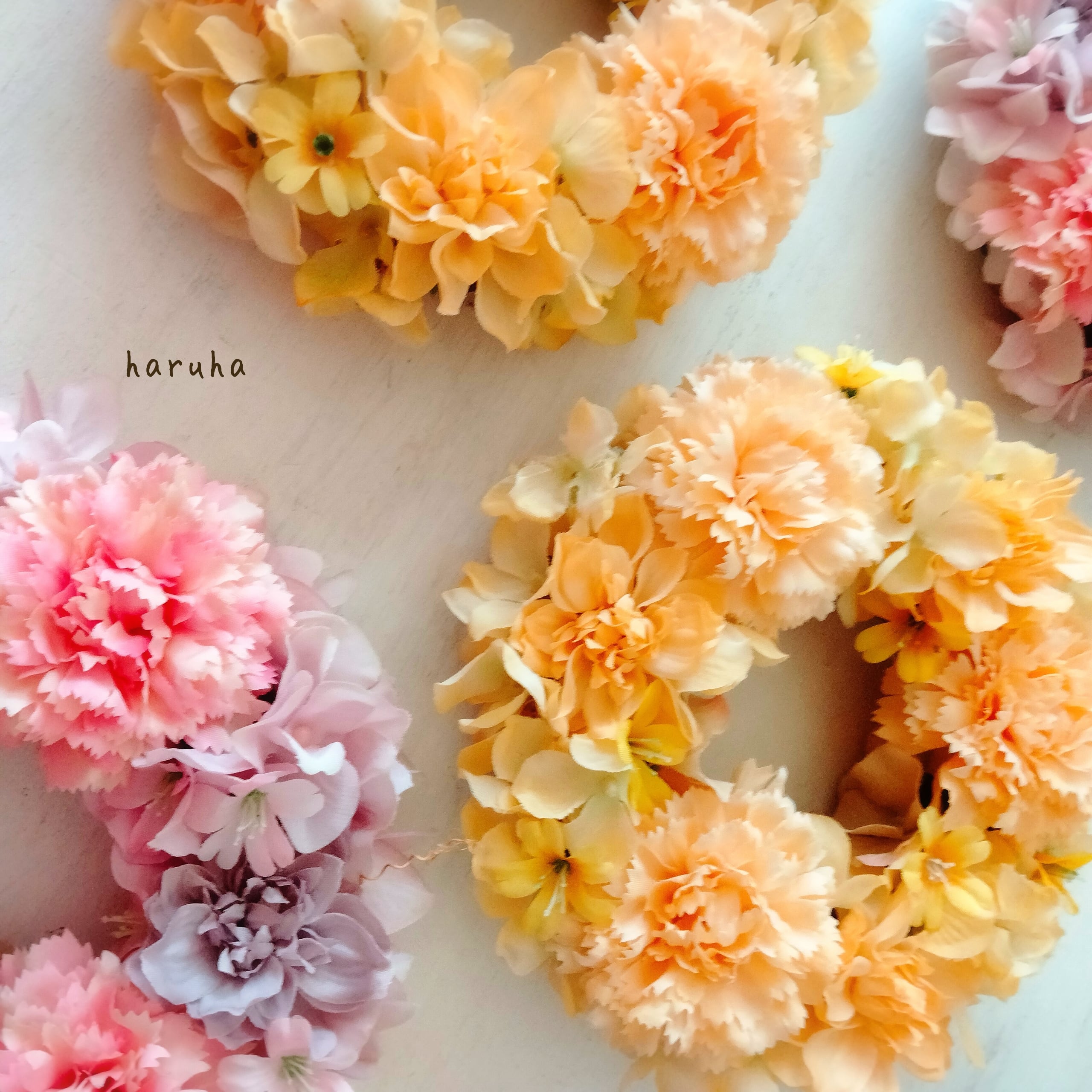 優しいオレンジのラナンキュラスリース 母の日リース 春リース