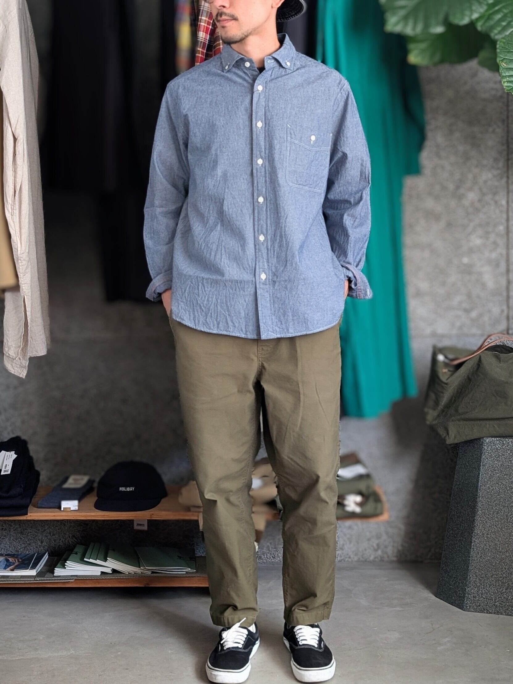 James＆CO Pujol スタンダードシャツ ボタンダウン サイズ６日本製 STANDARD SHIRT】Pujol -Standard-／ダンガリー（Unisex