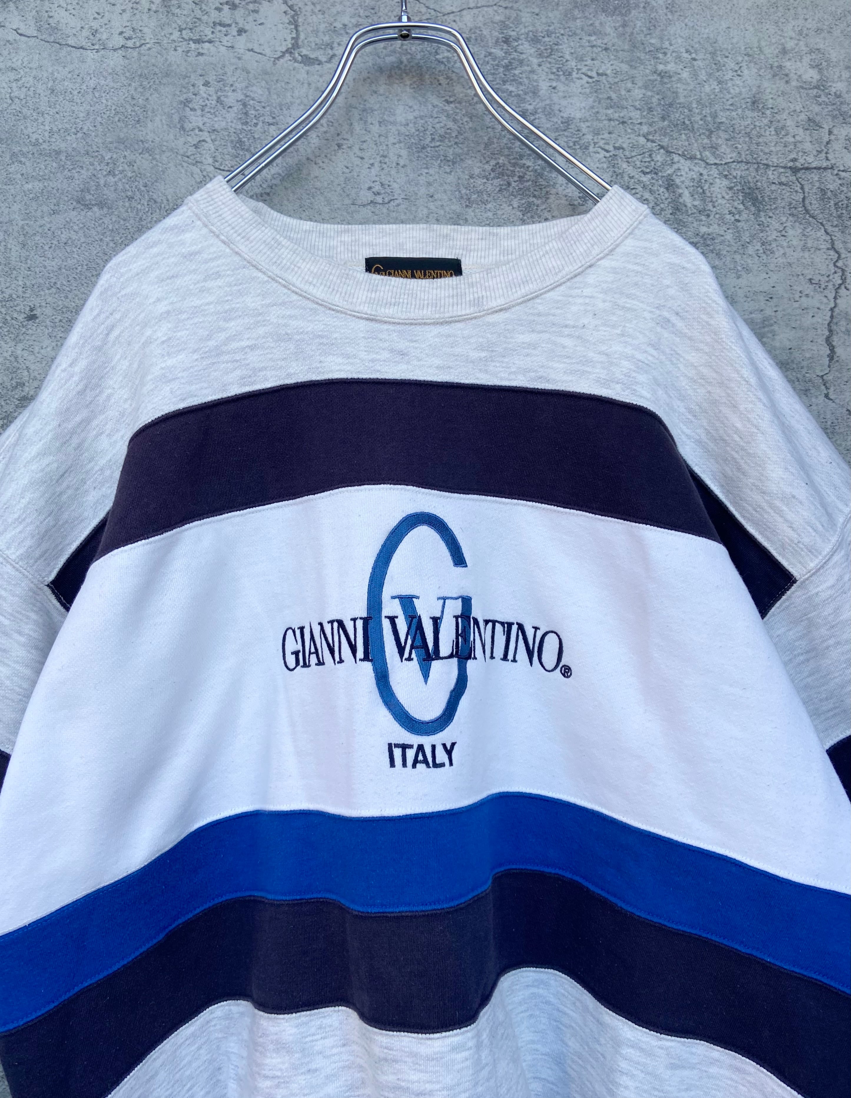 90s GIANNI VALENTINO  バレンティノ 刺繍ロゴ スウェット オーバーサイズ