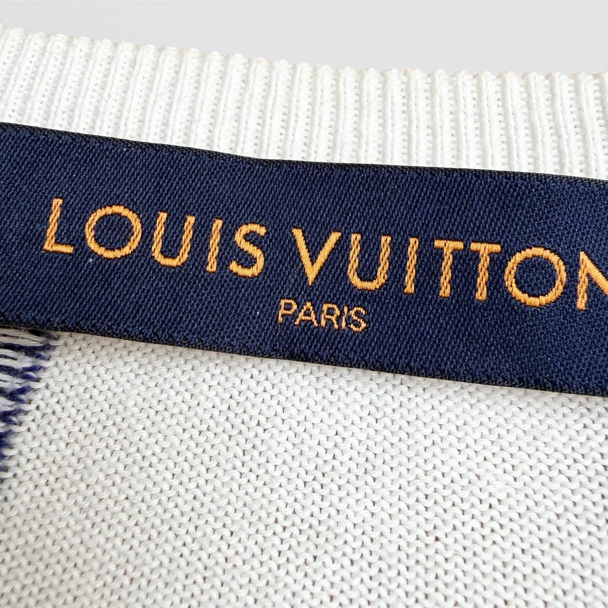 LOUIS VUITTON エレクトリック インターシャ ニット Tシャツ ホワイト