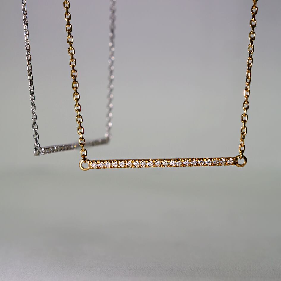 【バーネックレス】SV925 ネックレス バーネックレス モアサナイトネックレス シンプルネックレス SV925 シルバーネックレス