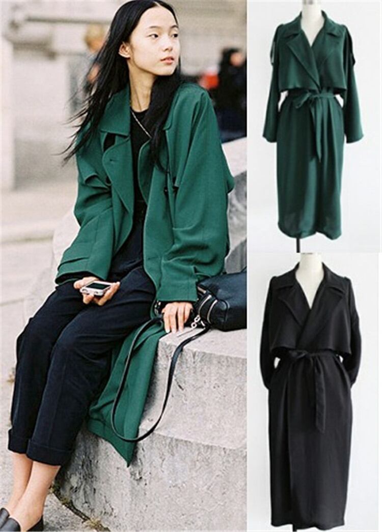 売り切れ続出中 買い逃し注意 全2色 コート 切り替え 体型カバー 着痩せ 快適である 春秋 ロングセクション