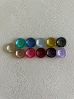 Japanese Vintage ボタン マルチカラー 11個セット 15mm 二つ穴 レトロ アクセサリーパーツ ボウル型