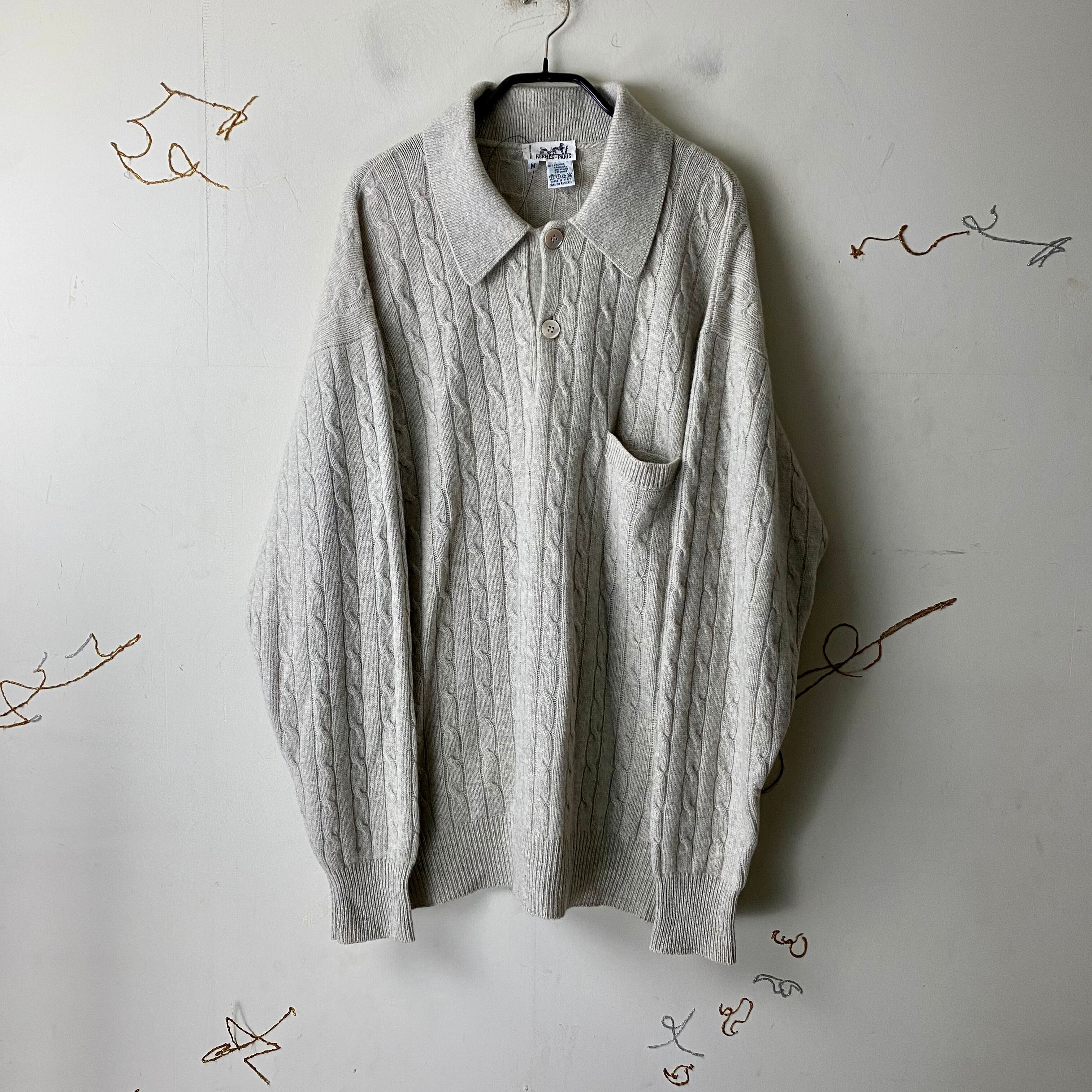 HERMES cashmere knit polo sweater | NOIR ONLINE