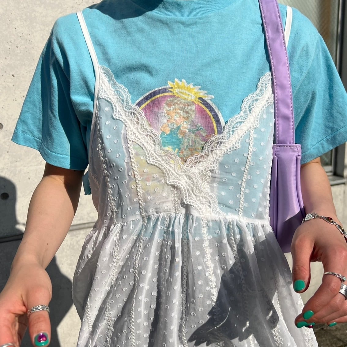 sheer dot pattern dress_LN0722